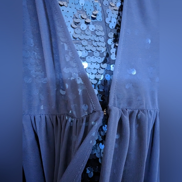BCBG MaxAzria Katrine Blue Sparkle Party Dress s: 12 - Picture 14 of 16